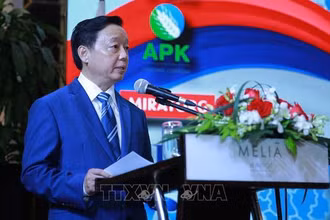 Phó Thủ tướng Trần Hồng Hà phát biểu tại lễ kỷ niệm. (Ảnh: TTXVN)