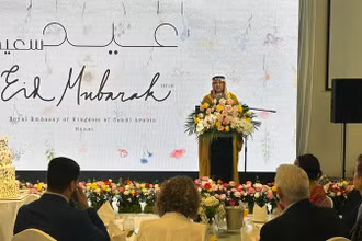 Đại sứ Saudi Arabia Mohammed Ismaeil A. Dahlwy phát biểu khai mạc buổi lễ