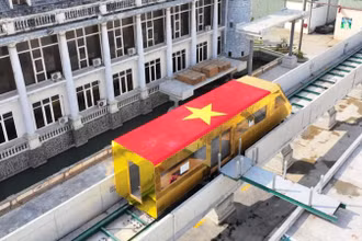 Đường tàu điện vàng trên cao - mô hình của mẫu đường sắt đô thị trên cao.