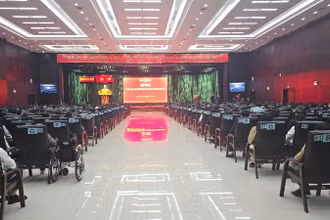 Quang cảnh Hội nghị triển khai các quyết định về sắp xếp tổ chức bộ máy.