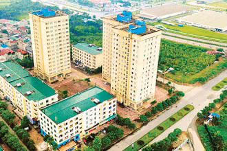Khu nhà ở công nhân tại xã Kim Chung, huyện Ðông Anh. 