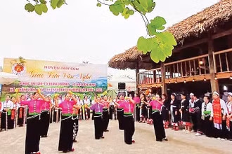 Ðiệu ví, câu rang luôn được các nghệ nhân huyện Tân Sơn biểu diễn hằng năm tại Lễ hội Ðền Hùng. 