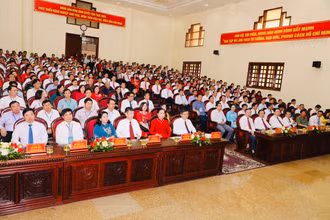 Các đại biểu tham dự Đại hội đại biểu Hội Nông dân tỉnh Ninh Bình lần thứ VII, nhiệm kỳ 2023-2028. (Ảnh: Đức Lam)