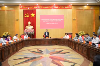Toàn cảnh hội nghị Ban chấp hành Đảng bộ tỉnh lần thứ 17 (khóa 22). (Ảnh: Trường Giang)