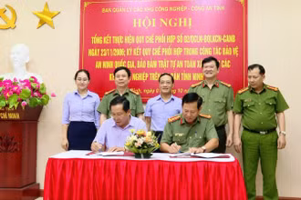 Công an tỉnh Ninh Bình và Ban Quản lý các khu công nghiệp tỉnh ký kết Quy chế phối hợp trong công tác bảo vệ an ninh quốc gia, bảo đảm trật tự an toàn xã hội tại các khu công nghiệp trên địa bàn.