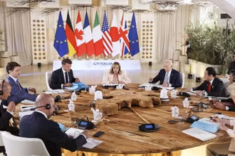 Hội nghị thượng đỉnh G7 ở thành phố Fasano, Puglia, miền nam Italia, ngày 13/6/2024. (Ảnh: Kyodo/TTXVN)