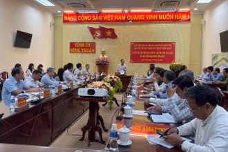 Đoàn kiểm tra của Ban Bí thư làm việc với Ban Thường vụ Tỉnh ủy Bình Thuận.