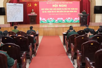 Quang cảnh hội nghị hiệp đồng. (Ảnh: HOÀNG TUẤN)