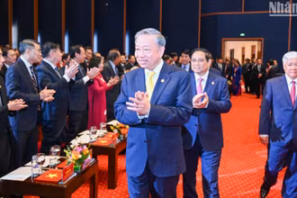 Tổng Bí thư, Chủ tịch nước Tô Lâm và các đồng chí lãnh đạo Đảng, Nhà nước dự khai mạc Đại hội.
