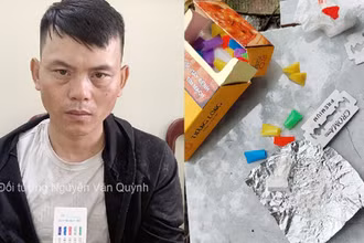Công an Lạng Giang bắt đối tượng Nguyễn Văn Quỳnh tàng trữ trái phép chất ma túy.
