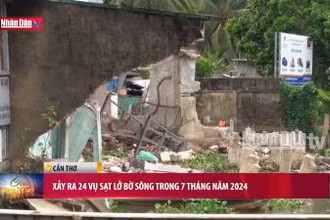 Xảy ra 24 vụ sạt lở bờ sông trong 7 tháng năm 2024