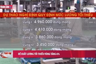 Đề xuất lương tối thiểu vùng tăng 6