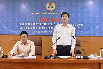 Phó Chủ tịch Tổng Liên đoàn Lao động Việt Nam Ngọ Duy Hiểu chủ trì họp báo.