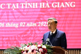 Tổng Bí thư Tô Lâm phát biểu tại buổi làm việc.
