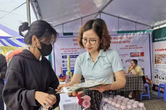Tư vấn nghề cho học sinh tại Ngày hội giáo dục nghề nghiệp Đà Nẵng 2024.