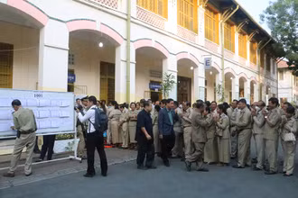 Thượng viện Campuchia có nhiệm kỳ 6 năm. Cử tri đi bầu là nghị sĩ Quốc hội và ủy viên Hội đồng xã, phường đương nhiệm. (Ảnh: Nguyễn Hiệp)