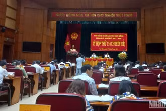 Quang cảnh kỳ họp thứ 15, Hội đồng nhân dân tỉnh Cao Bằng khóa 17.