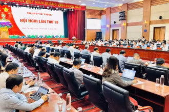 Quang cảnh hội nghị thành ủy Hải Phòng lần thứ 19.