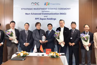 Lễ ký kết đầu tư chiến lược giữa NAC và FPT tại Tokyo, Nhật Bản.