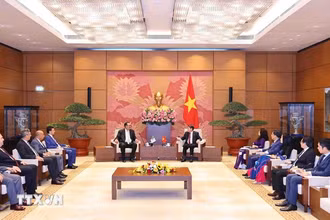 Phó Chủ tịch Quốc hội Nguyễn Đức Hải tiếp Ngài Salah Djegloul Chủ tịch Nhóm Nghị sỹ hữu nghị Algeria-Việt Nam. (Ảnh: TTXVN)