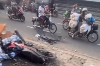 Hiện trường vụ tai nạn.