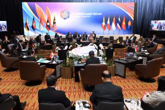 Quang cảnh phiên họp hẹp Hội nghị Cấp cao ASEAN lần thứ 46. (Ảnh: Ban tổ chức ASEAN 46)