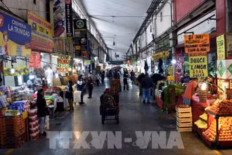 Người dân mua bán tại chợ Mexico City, Mexico. (Ảnh: TTXVN)