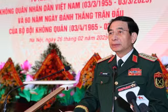 Đại tướng Phan Văn Giang phát biểu ý kiến tại buổi lễ.