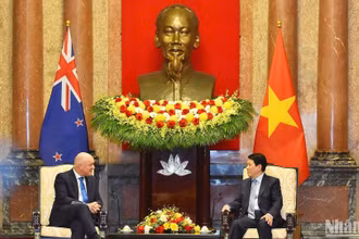 Chủ tịch nước Lương Cường tiếp Thủ tướng New Zealand Christopher Luxon.
