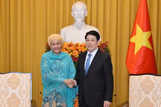Chủ tịch nước Lương Cường tiếp Phó Tổng Thư ký Liên hợp quốc Amina Mohammed.