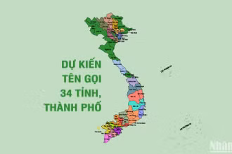 [Infographic] Dự kiến tên gọi các tỉnh, thành phố của 34 đơn vị hành chính cấp tỉnh