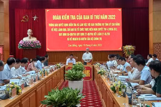 Các đại biểu dự buổi làm việc.