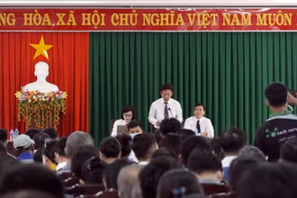 Hội nghị chủ nợ sáng 26/4 tại Tòa án nhân dân tỉnh Bà Rịa-Vũng Tàu.