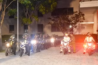 Công an Thanh Hóa ra quân tuần tra vũ trang, phòng ngừa tội phạm.