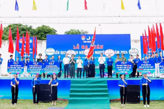Nghi thức phát động Chiến dịch Thanh niên tình nguyện hè năm 2024. 