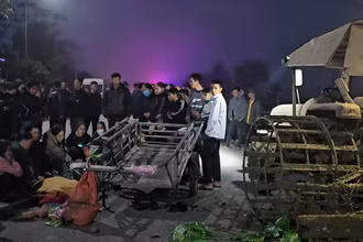 Hiện trường vụ tai nạn thương tâm.
