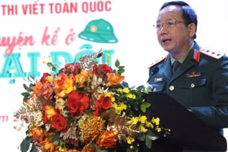 Thượng tướng Trịnh Văn Quyết phát biểu tại chương trình. 