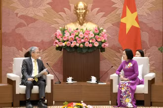 Phó Chủ tịch Quốc hội Nguyễn Thị Thanh tiếp Chủ tịch kiêm Tổng Giám đốc Tập đoàn Điện lực Hàn Quốc Kim Dong Cheol.