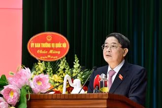 Đồng chí Nguyễn Đức Hải, Ủy viên Ban chấp hành Trung ương Đảng, Phó Chủ tịch Quốc hội phát biểu chỉ đạo tại hội nghị.