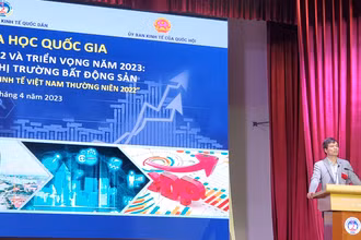 Giáo sư, Tiến sĩ Phạm Hồng Chương, Hiệu trưởng Trường đại học Kinh tế quốc dân phát biểu khai mạc hội thảo.