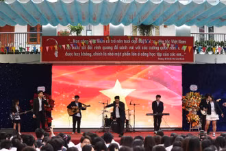 Quang cảnh lễ tổng kết năm học. (Ảnh: Thanh Tùng).
