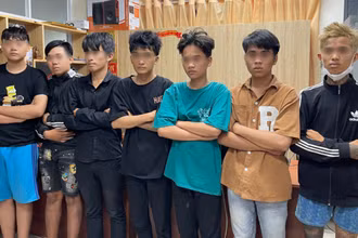 Bảy trong số chín đối tượng của băng cướp bị bắt giữ.