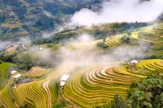 Kiệt tác ruộng bậc thang Hoàng Su Phì. (Ảnh: Tổng cục Du lịch)