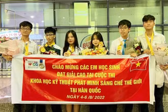 Các em học sinh Việt Nam tham dự Kỳ thi WICO 2022.
