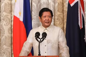 Tổng thống Philippines Ferdinand Marcos Jr. phát biểu tại Manila. (Ảnh: AFP/TTXVN)