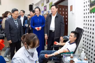 Tiếp nhận gần 300 đơn vị máu tại chương trình “Blouse trắng-trái tim hồng”.