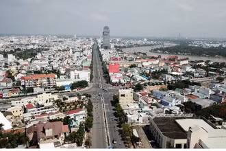 Nội ô thành phố Cần Thơ nhìn từ trên cao.
