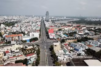 Đô thị thành phố Cần Thơ nhìn từ trên cao.