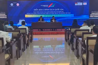Quang cảnh Diễn đàn chính sách quốc gia phát triển hệ sinh thái khởi nghiệp đổi mới sáng tạo quốc gia.