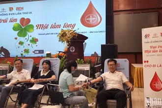 Cán bộ, nhân viên, người lao động EVNHCMC hiến máu nhân đạo.